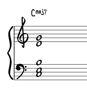 Cmaj7 jazz chord transcription